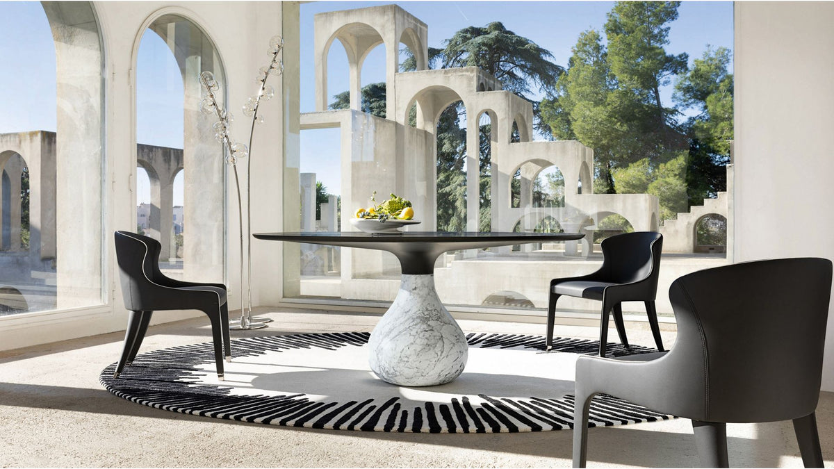 aqua | Table de repas ronde - carrare mat - image 3
