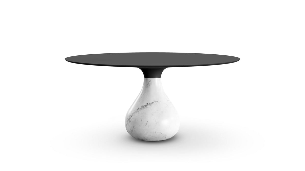 aqua | Table de repas ronde - carrare mat - image 1
