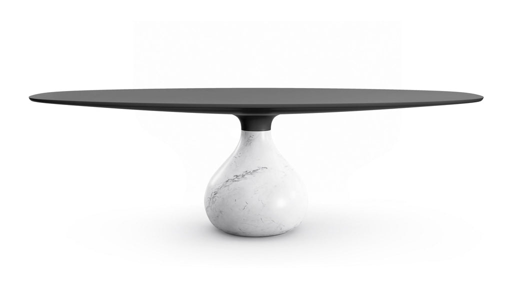 aqua | Table de repas ovale - carrare mat - image 1