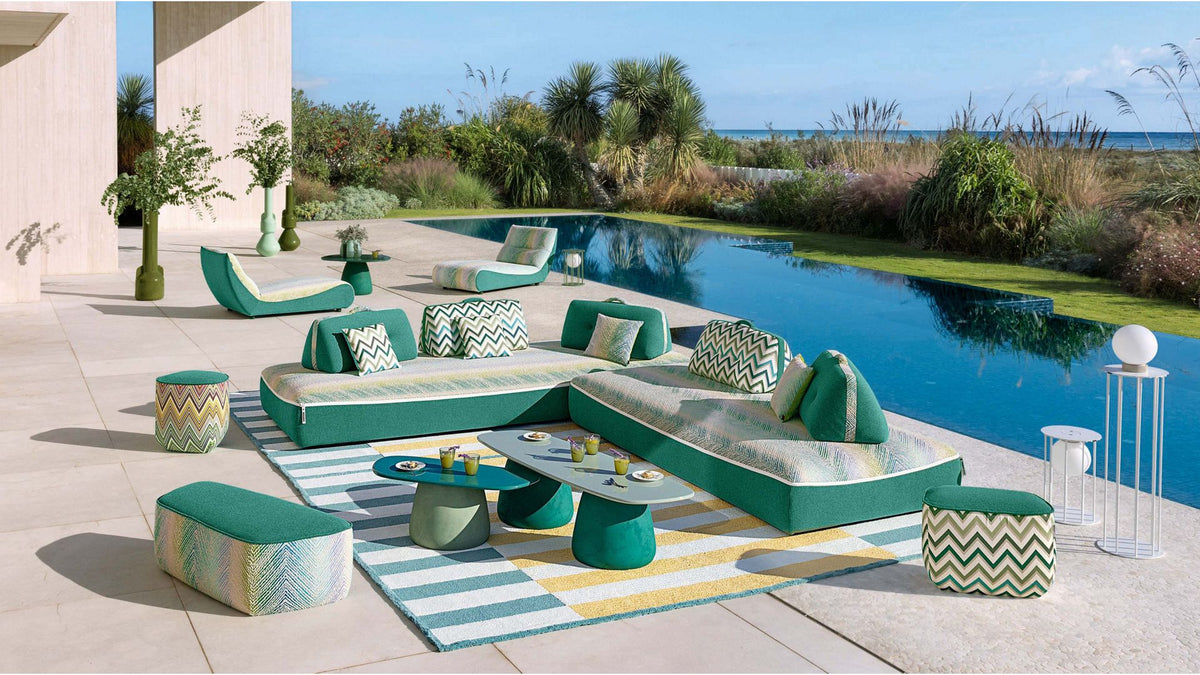 trilogie outdoor | Set de poufs menthe - image 2