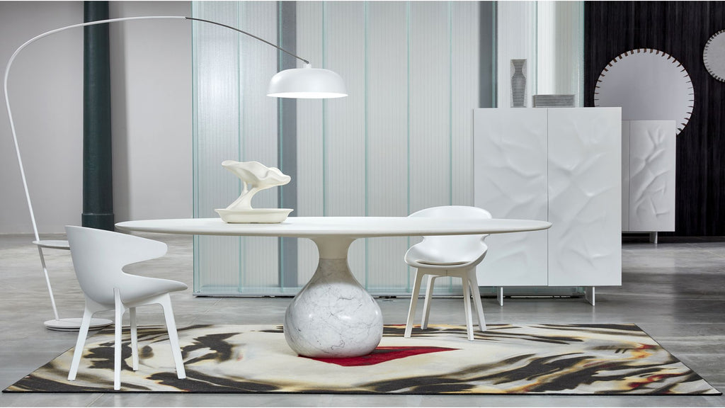aqua | Table de repas ovale - carrare mat - image 3