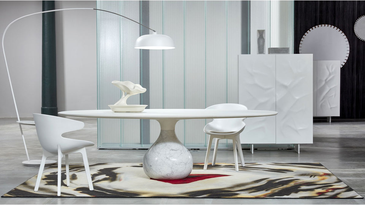aqua | Table de repas ovale - carrare mat - image 3